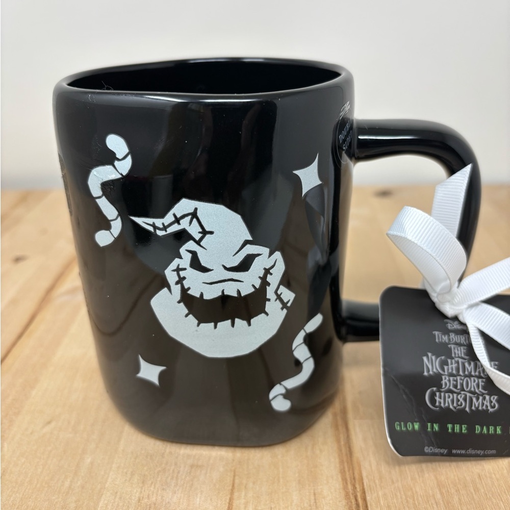 Rae Dunn Disney OOGIE BOOGIE Mug Glow in the Dark Double Sided Black Halloween